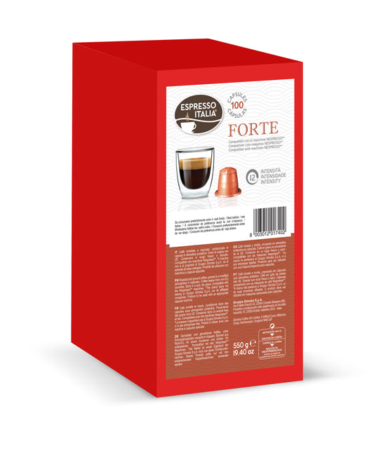 Espresso Italia Forte Nespresso Compatible Coffee Pods 100 pack