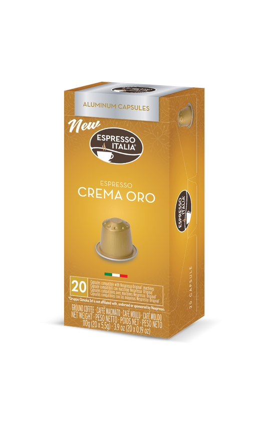 Crema Oro Espresso Italia Aluminium Nespresso Compatible Pods 1x20