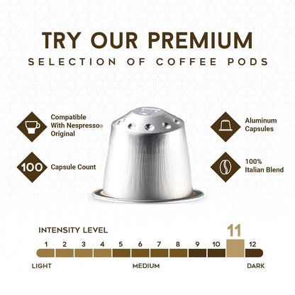 Ristretto Espresso Italia Aluminium Nespresso Compatible Coffee 20 Pods