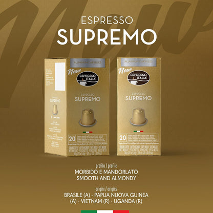 Supremo Espresso Italia Aluminium Nespresso Compatible Coffee Pods 1x20