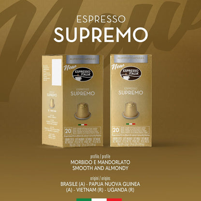 Supremo Espresso Italia Aluminium Nespresso Compatible Pods 1x20